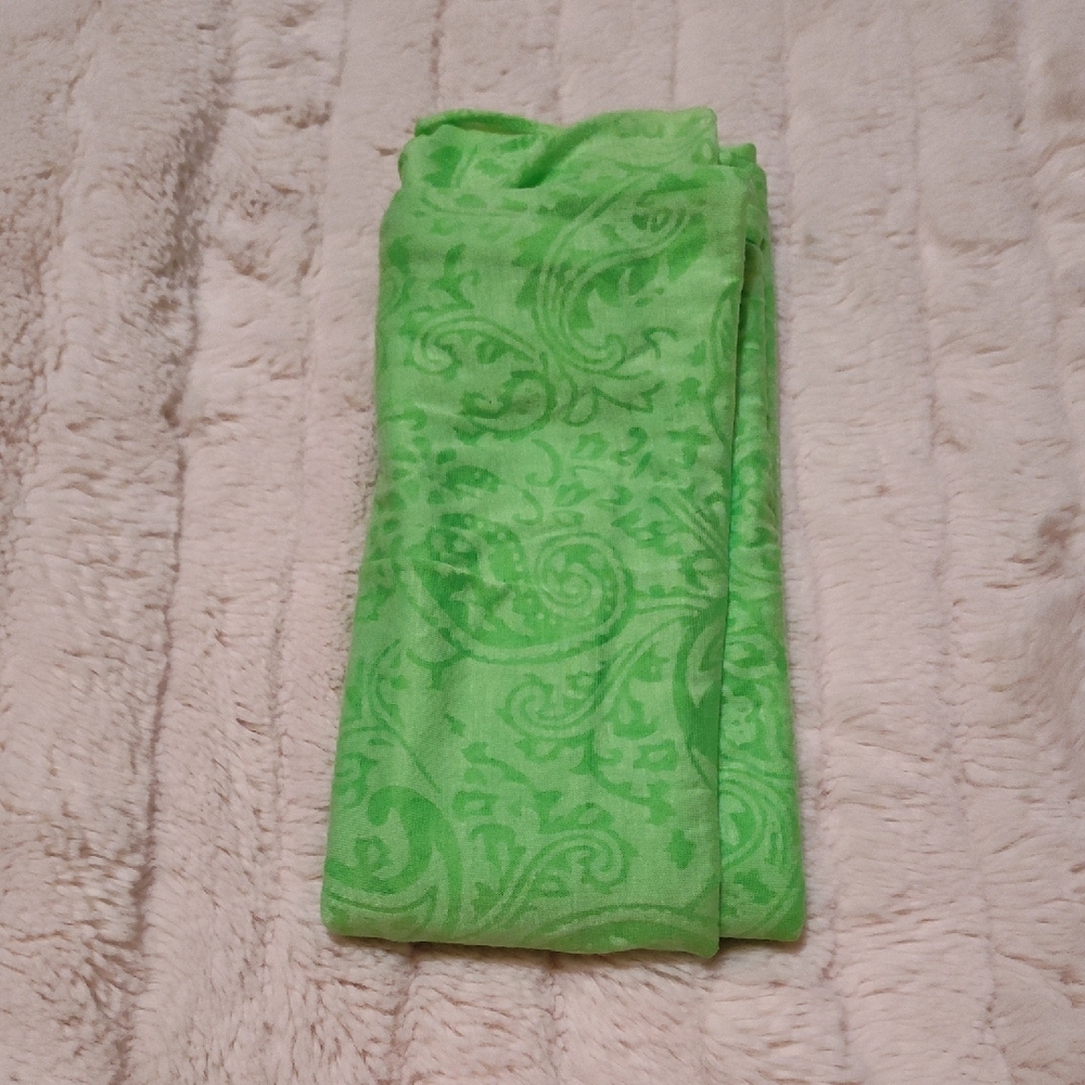 Green Patterned Multi-Use Infinity Women's Scarf - image 3